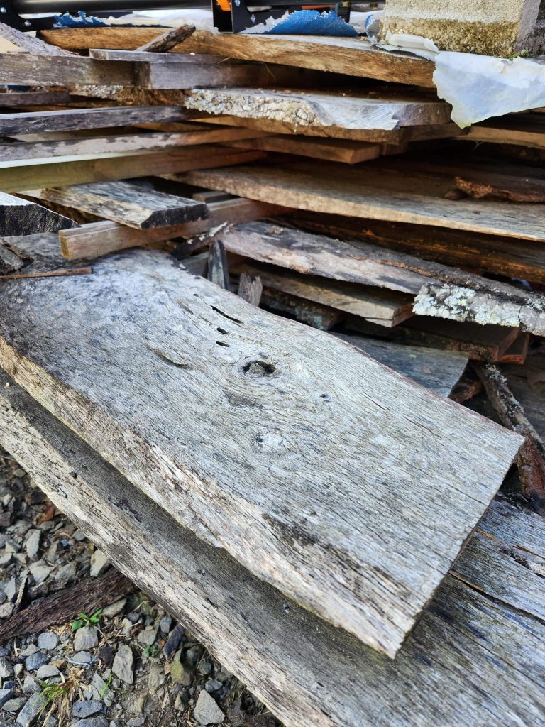 wood slabs drying
